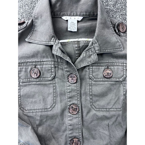 Cabi Womens Military Style Button-Up Jacket Medium Army Green - Picture 2 of 9
